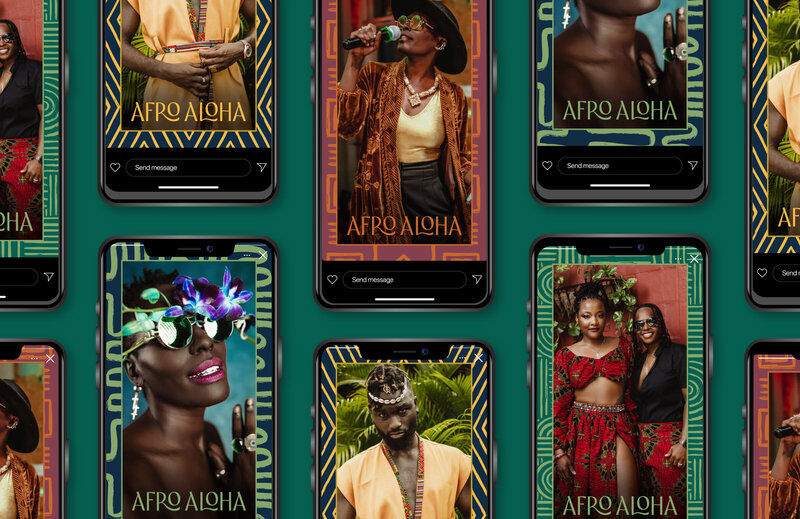 Social Media Templates and Pattern design for Afro Aloha brand