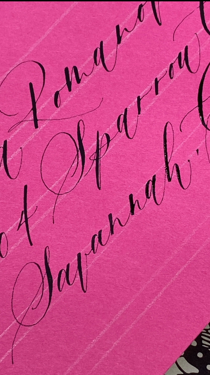 Pink envelope custom calligraphy