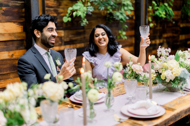 Candlelit dinner details at a Hudson Valley rehearsal event