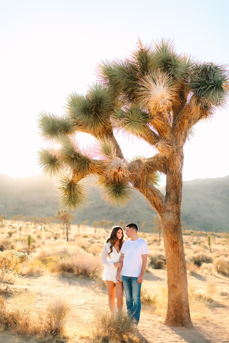 Engagement couples session at joshua tree national park