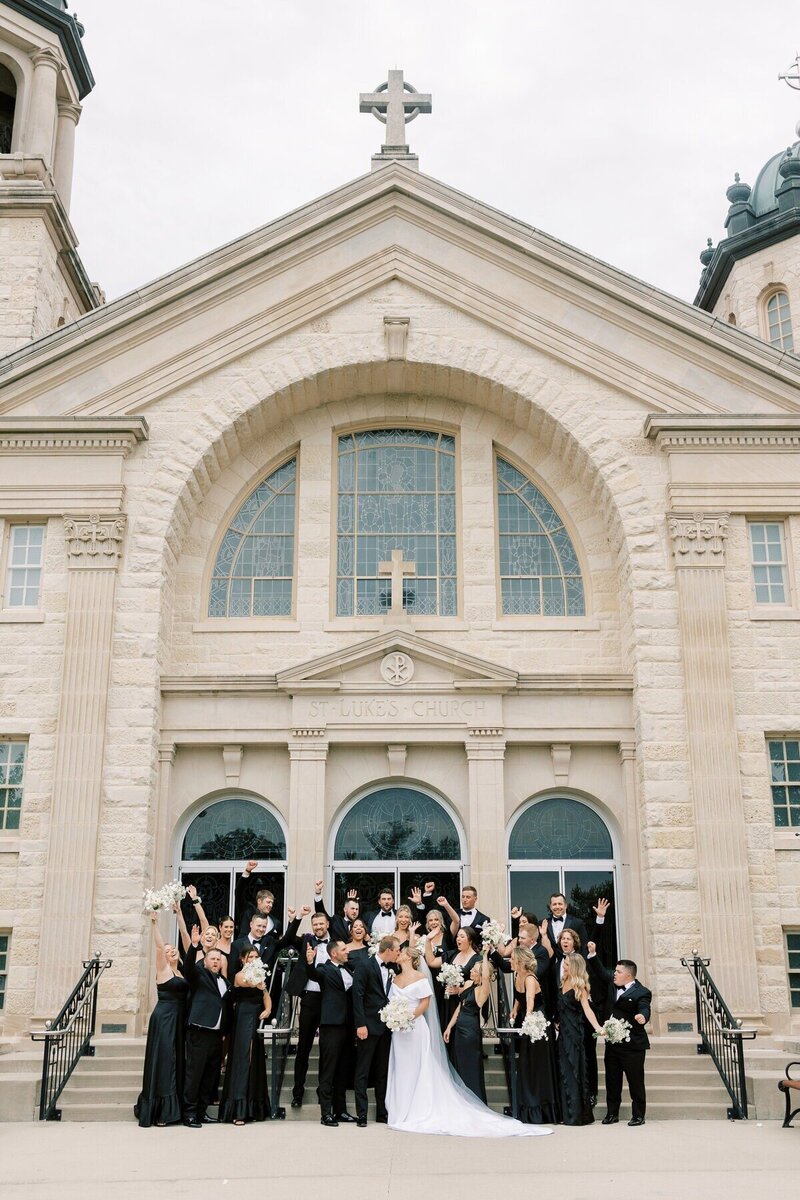 Beautiful chapel wedding ceremony captured by Milwaukee area wedding photographer, Emily Barbara.