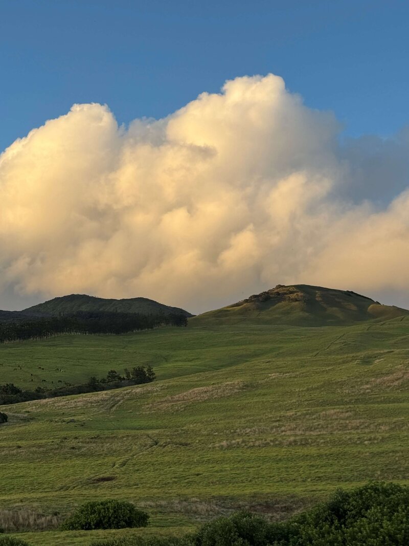 Laelae Mountain on Hawaii Island in bright sunlight