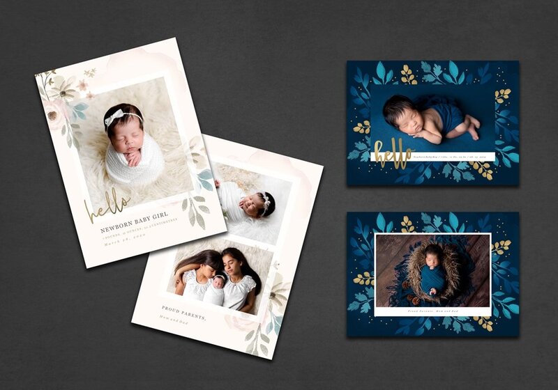 Beautiful custom made birth announcent cards featuring your newborn photos.
