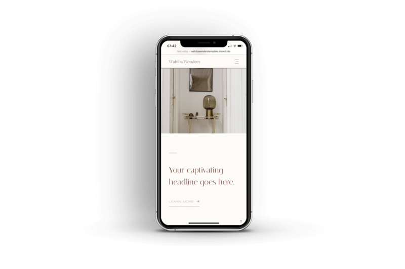 Minimalist Showit website template for interior designer