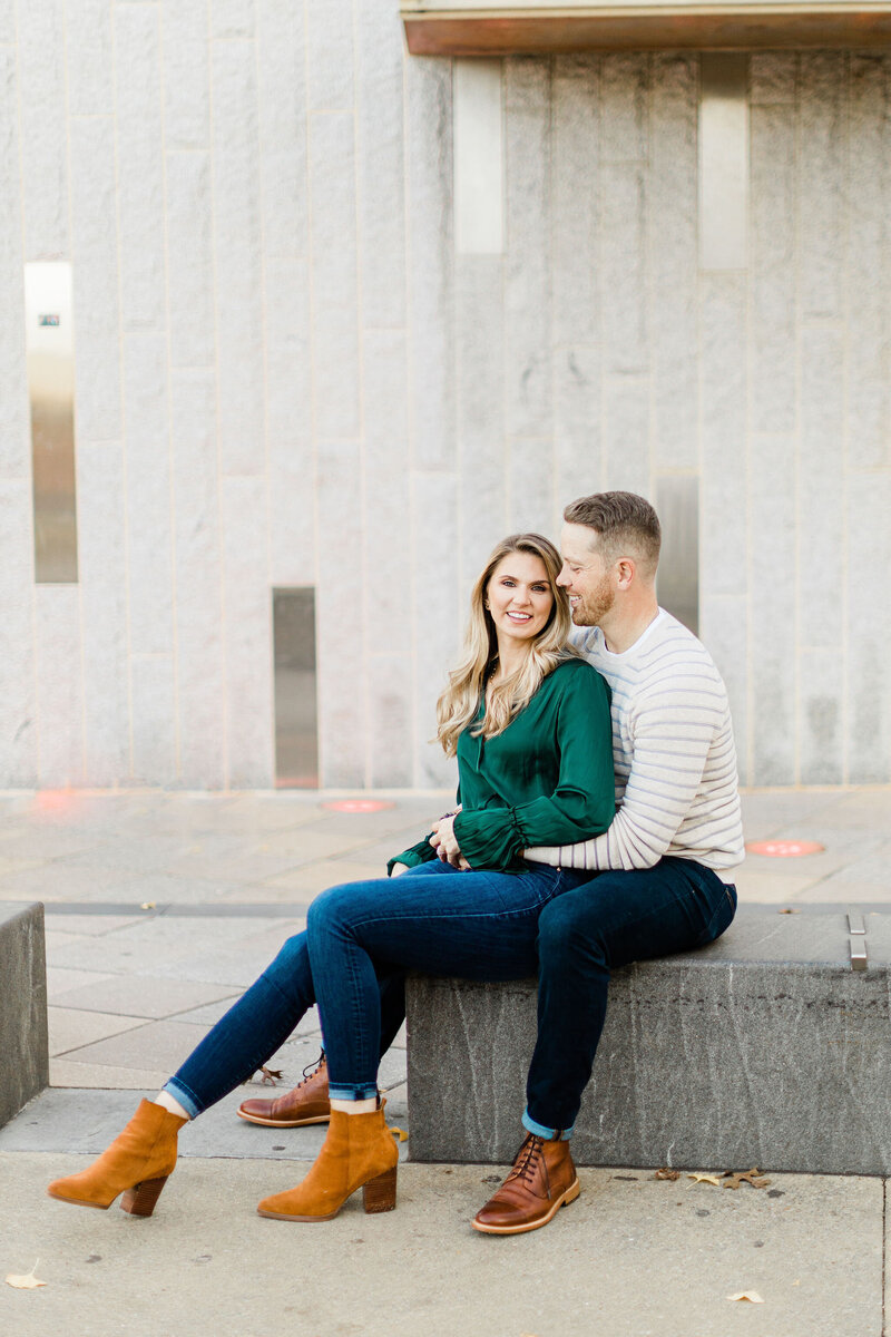 These modern ubran engagement photos are a great guild on how to take amazing photos downtown.