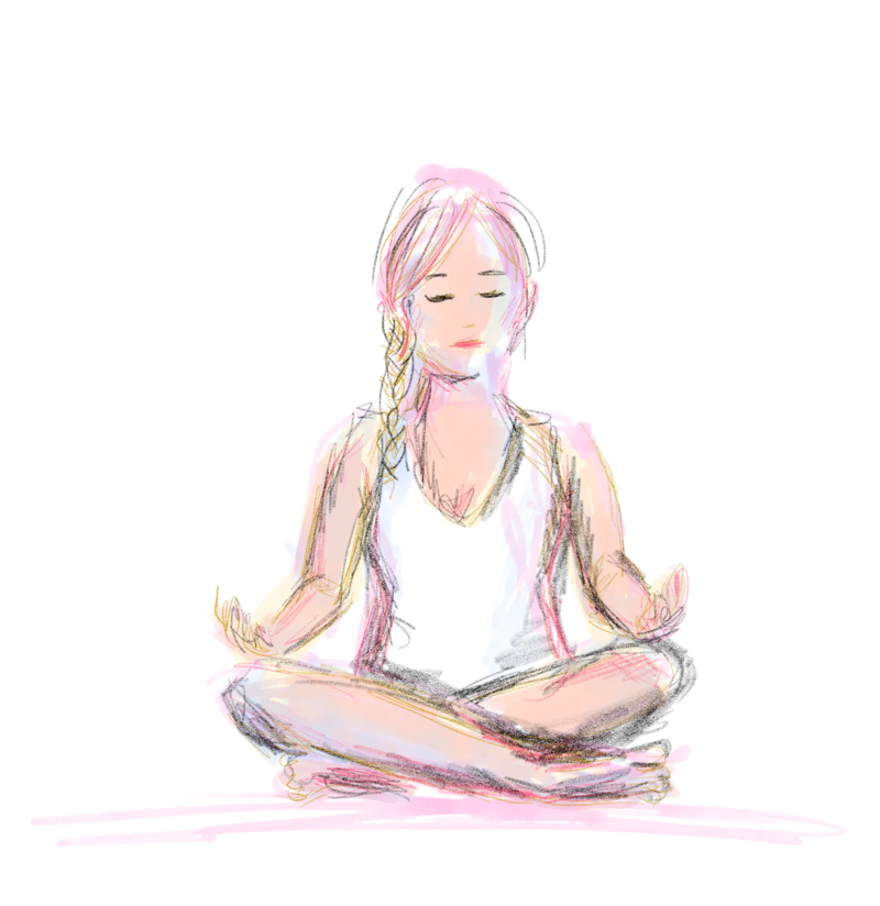 illustration of a person in sukhasana
