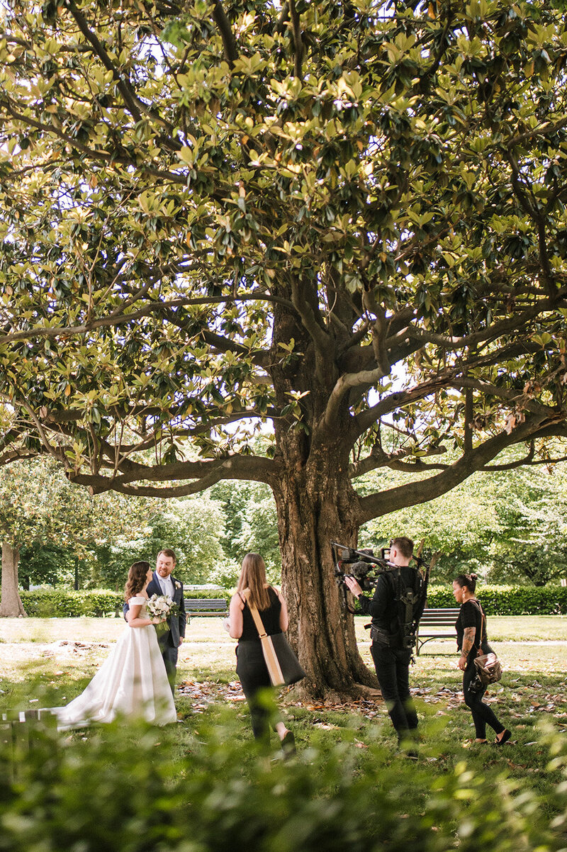 Bakerture photography and videography team capturing Leesburg VA wedding