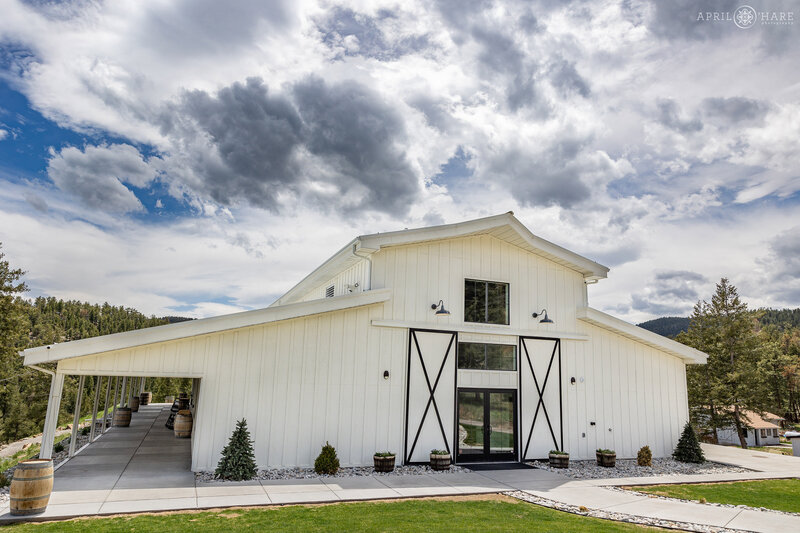 The Woodlands White Wedding Barn in Colorado