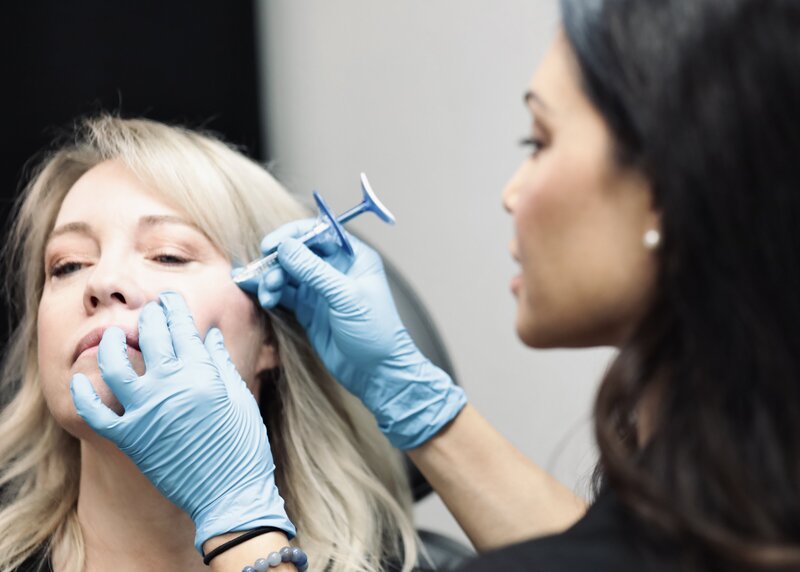 lady receiving botox treatment