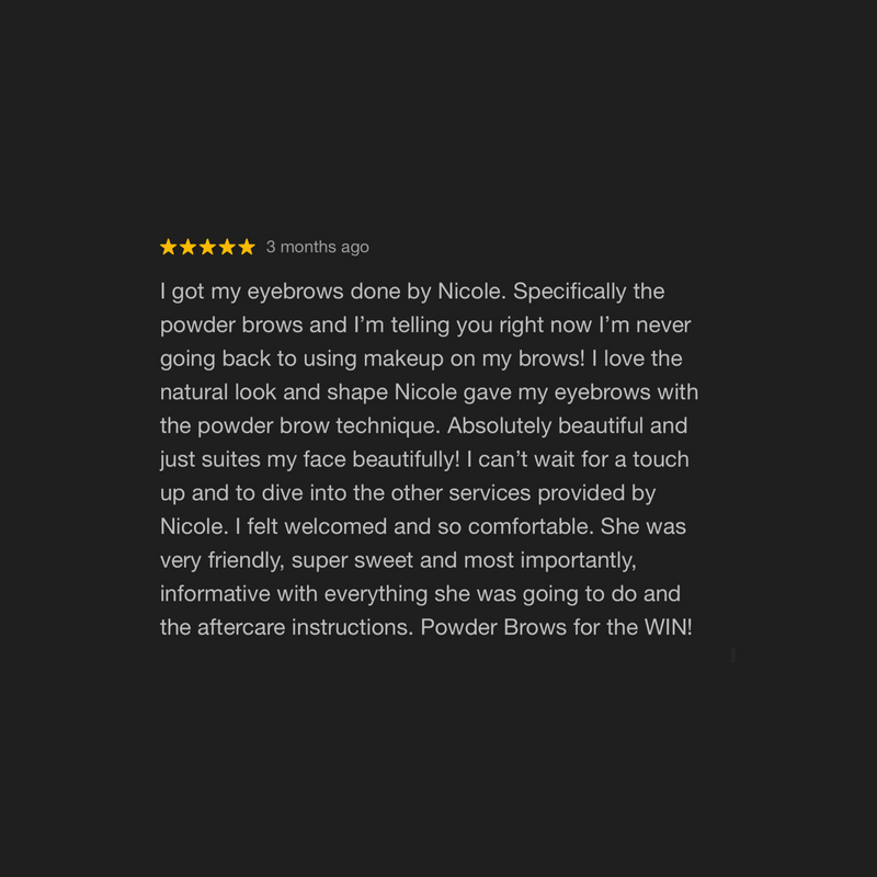 Positive review of powder brows for enhancing sparse, uneven brows