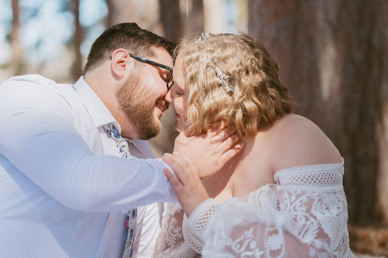 A couple giggled at eachother