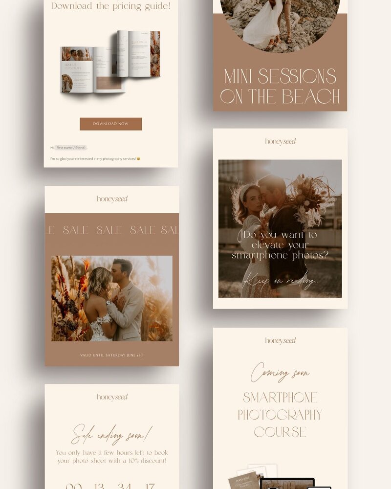 Boho Flodesk email templates for photographers Honey Seed 10