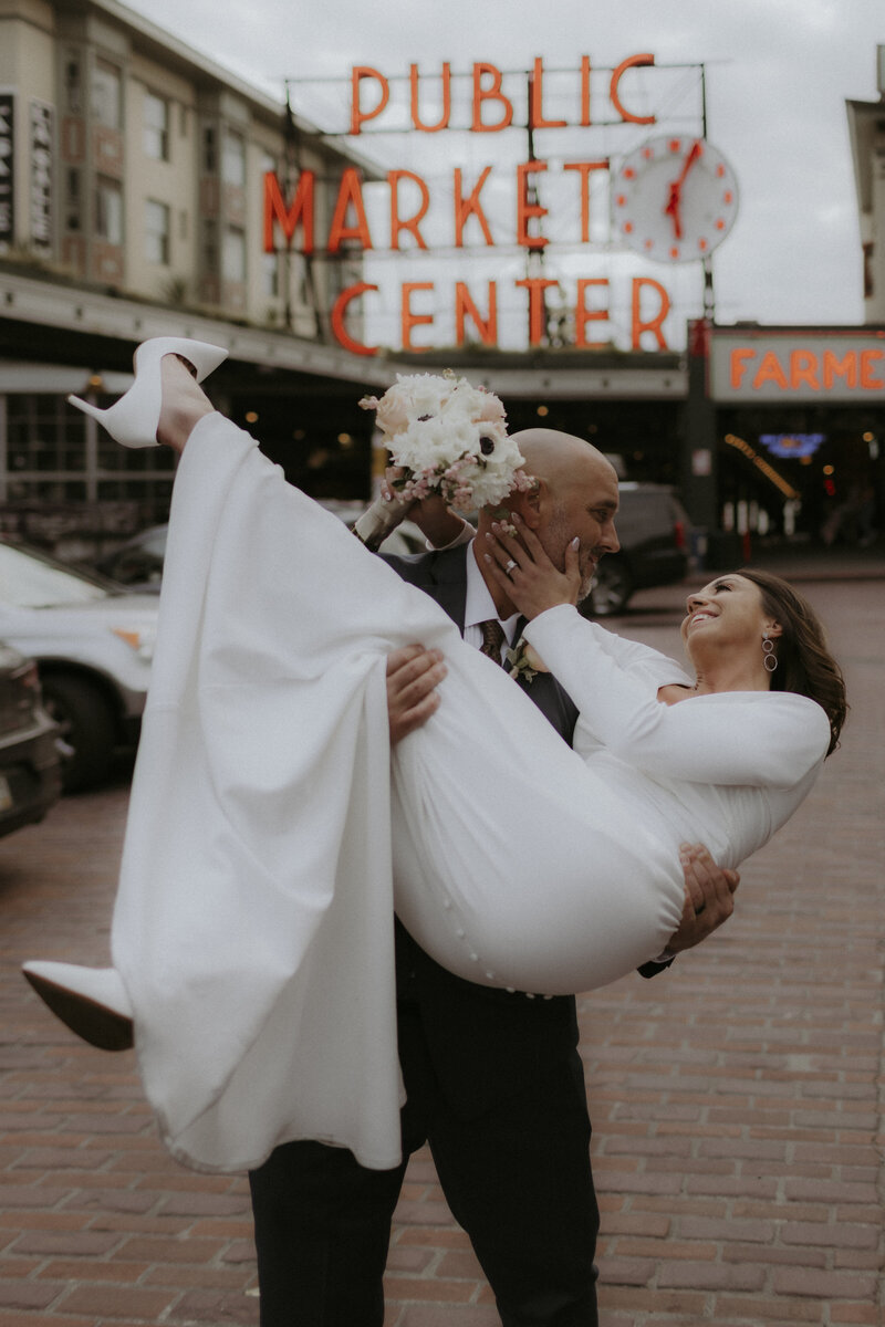 Seattle Pike Place Market Wedding Elopement