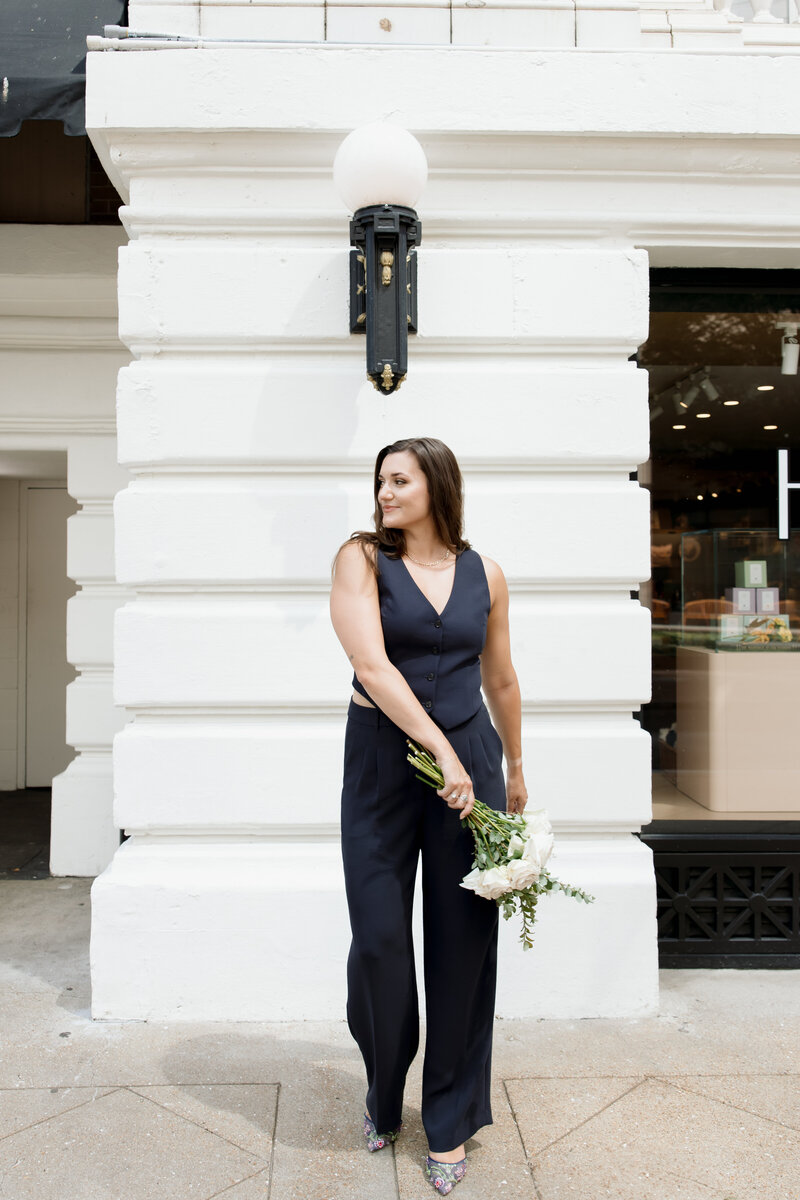 Wedding planner talks with caterer at wedding reception