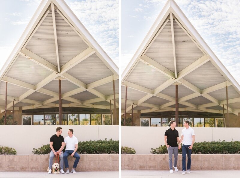 Mike and Brandon's engagement photos at the Kimpton Rowan Hotel in Palm Springs by Palm Springs wedding photographer Ashley LaPrade.