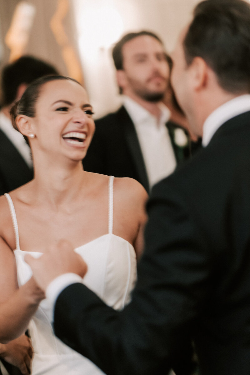 Groom kissing the bride
