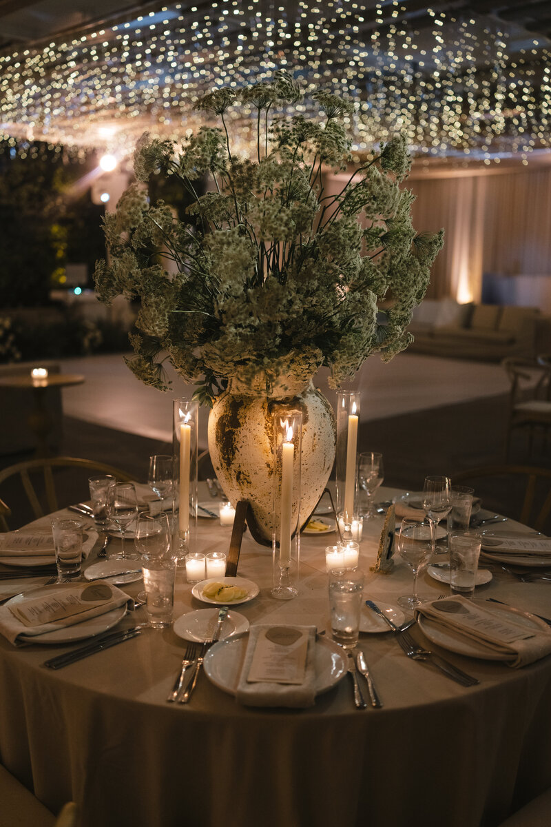 tablescape for a miami beach wedding with an organic design at 1 hotel south beach