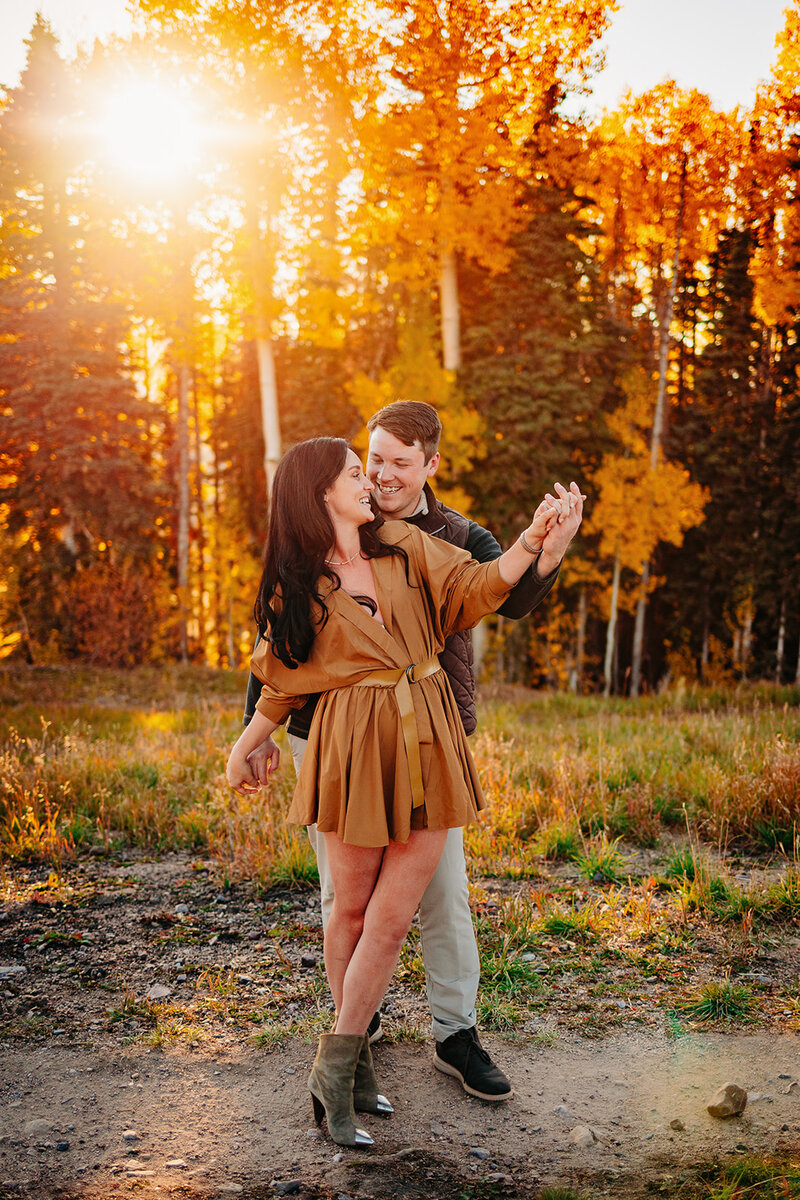 Couple getting engaged in Telluride Colorado