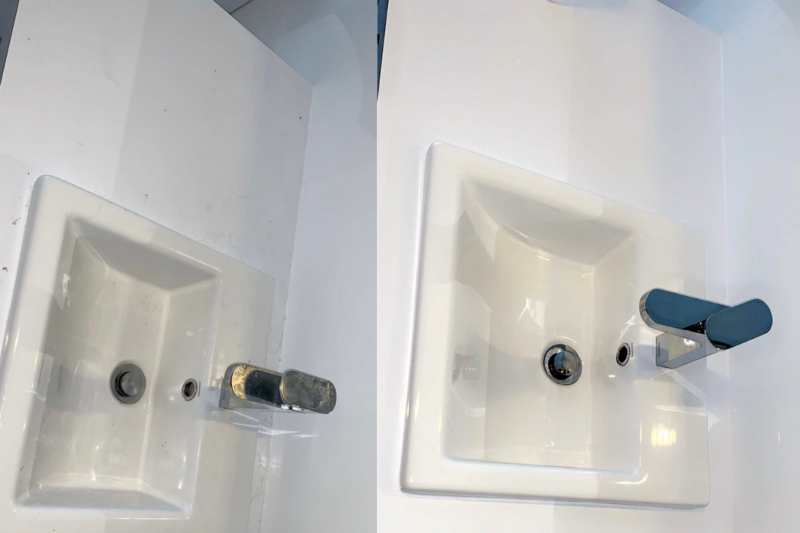 Sink before and after