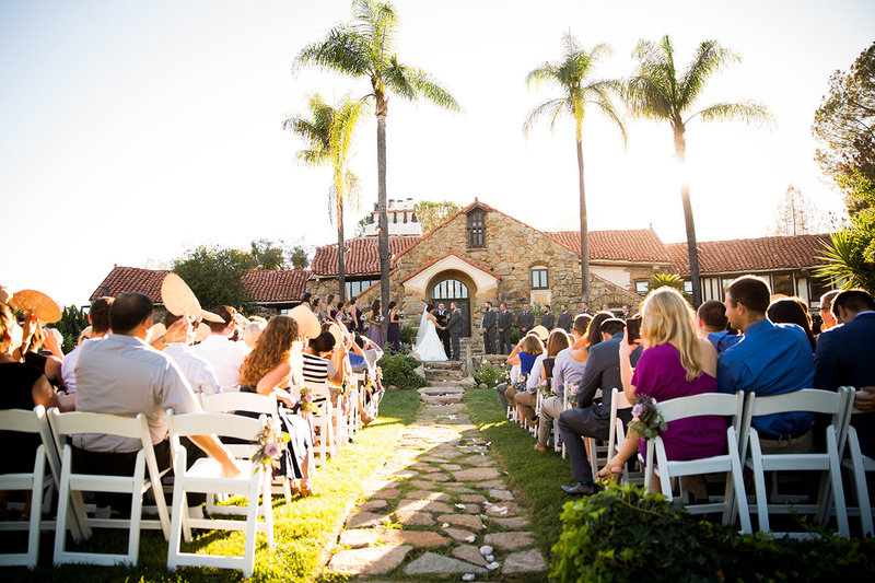 ceremony space with bride and groom saying their vows