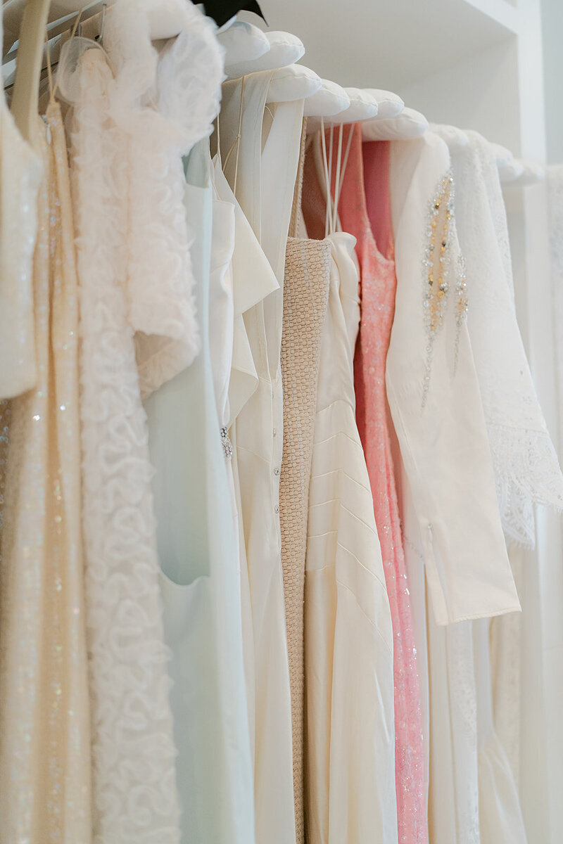 New York bridal editorial highlighting exclusive vintage couture gowns.