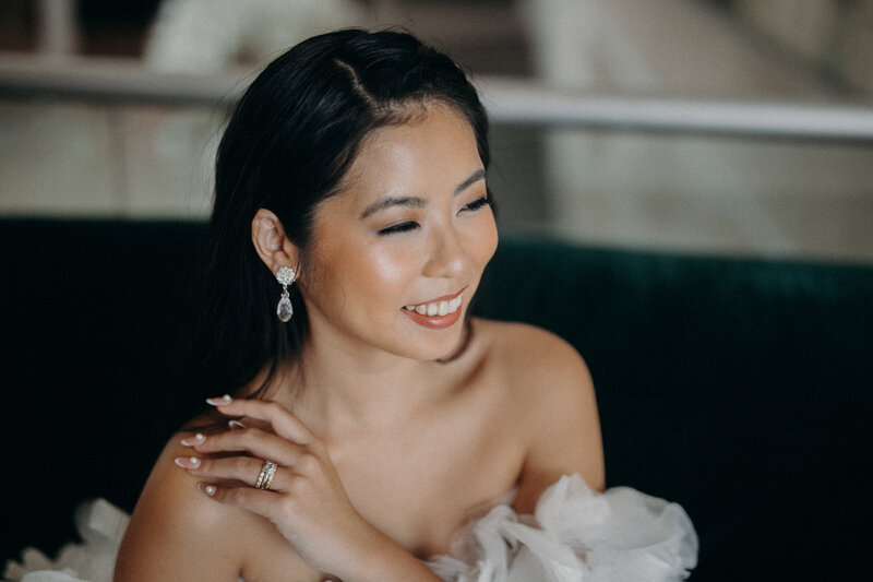 Happy asian bride on her wedding day