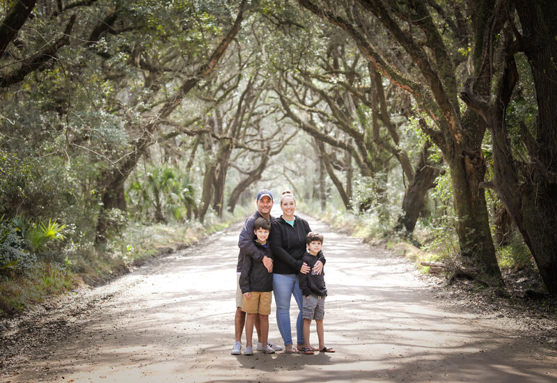 South Carolina family portraits, Spanish moss trees