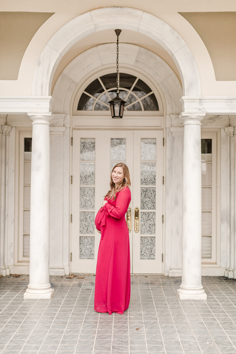 Expecting mother posing for a portrait -Maternity Photographer Greenville SC