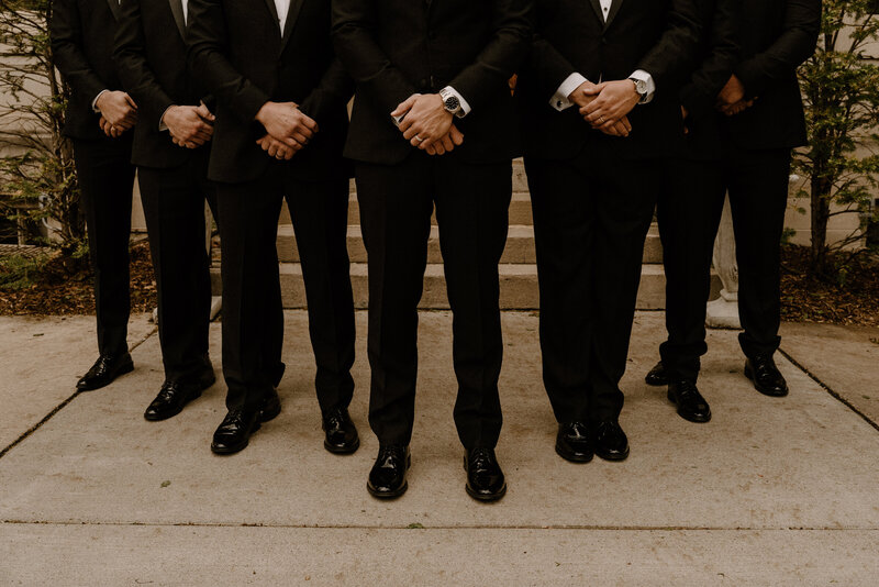 Groomsmen standing at New York wedding venue