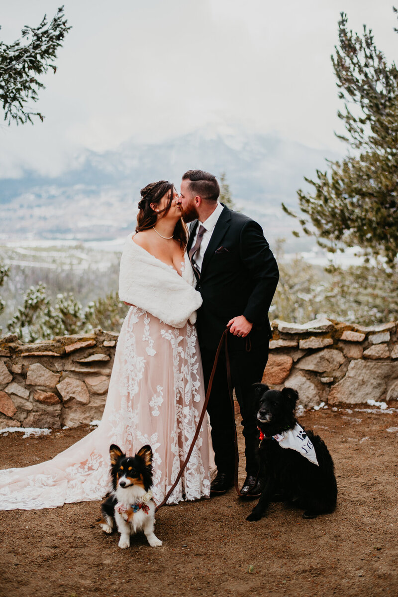 A couple looking at breathtaking views of the lake in Breckenridge and Dillion, Colorado