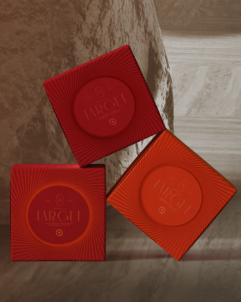 Target Rebrand - Luxury Target Packaging with Red and Orange Boxes