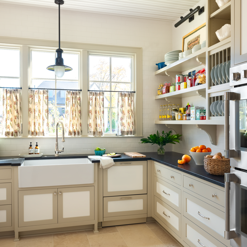 Butler’s pantry thoughtful storage neutral palette organized scullery minimalist traditional 