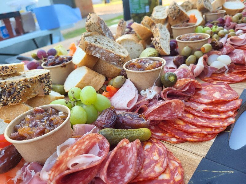 Range of buffet food for a catering event