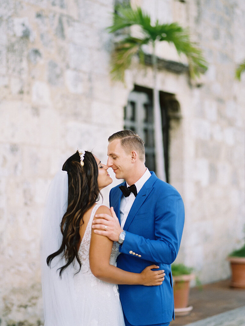 Bride and groom portrait at a destination wedding