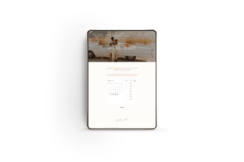 Boho Showit booking page for photographers