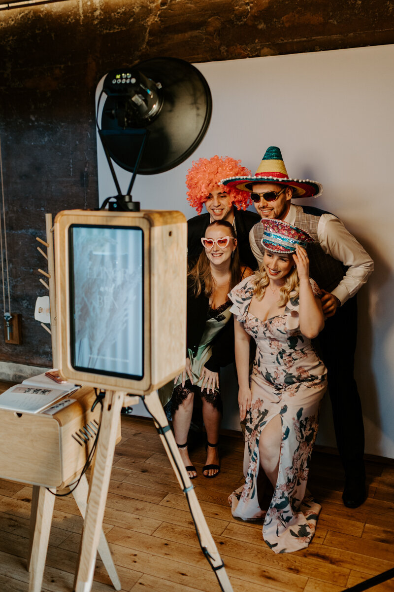 Premium photo booth hire, the Icon wooden photo booth for weddings, corporate events, private parties, brand launches , birthdays, at Elmore Court