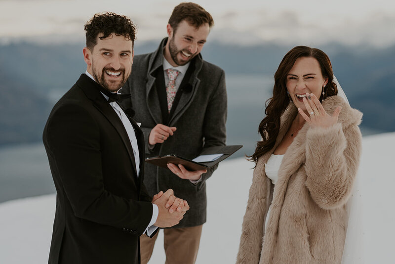 couple celebrating during ceremony