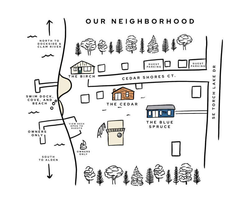 Map illustration of lake rental community