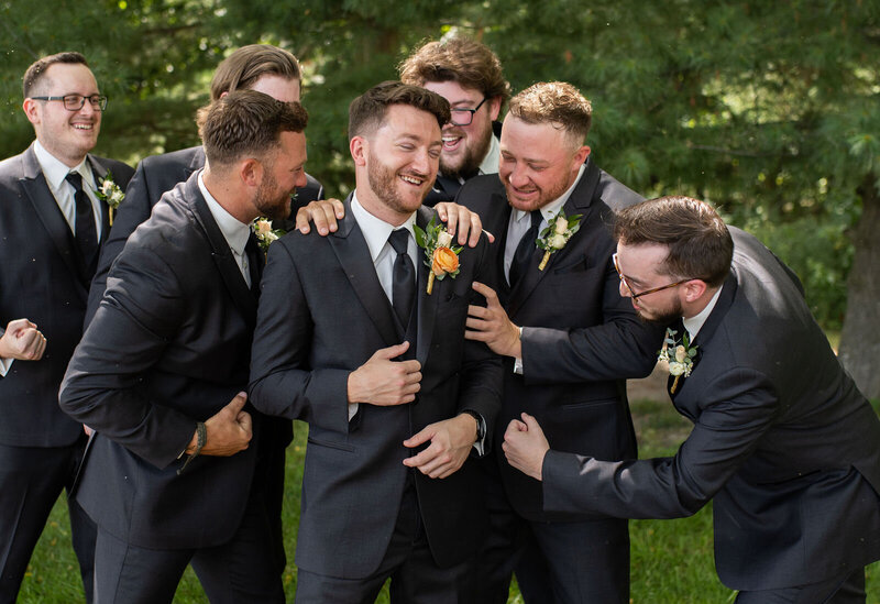 groom and groomsmen  indiana summer wedding