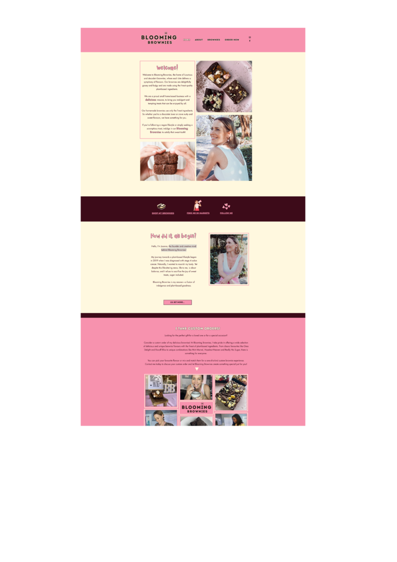 Blooming Brownies Website Screenshot