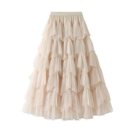 A beautiful waterfall layered tiered tulle skirt