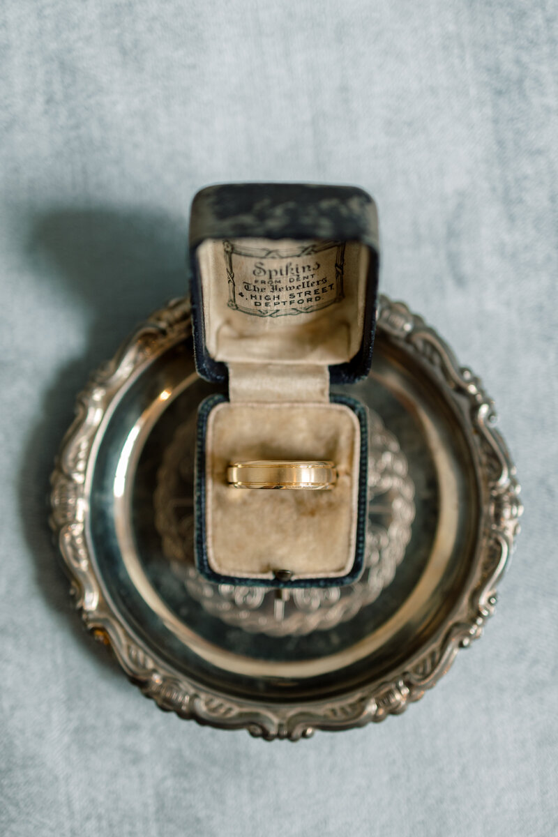 Wedding Photographer Based In Atlanta |Luxury Wedding Photographer Atlanta | Groom's Wedding Ring In Vintage Box