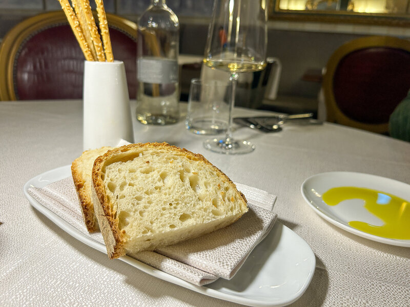 Bread service at Ristorante Alexander in Ravenna, Italy