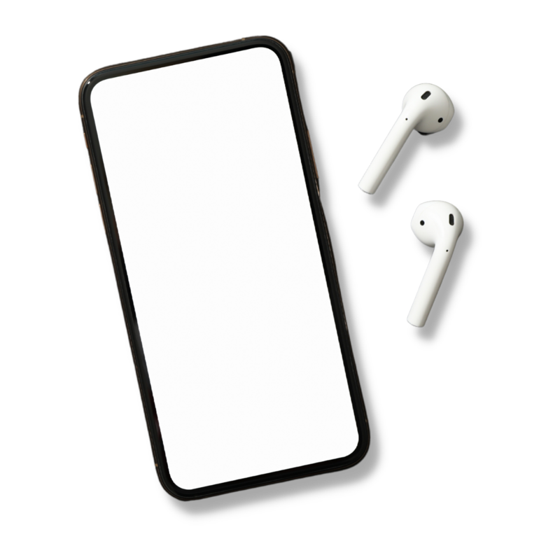 iPhone and Air Pods by Apple.