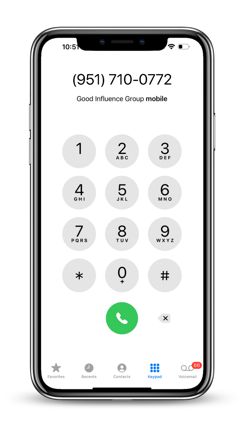 iPhone with number at the top