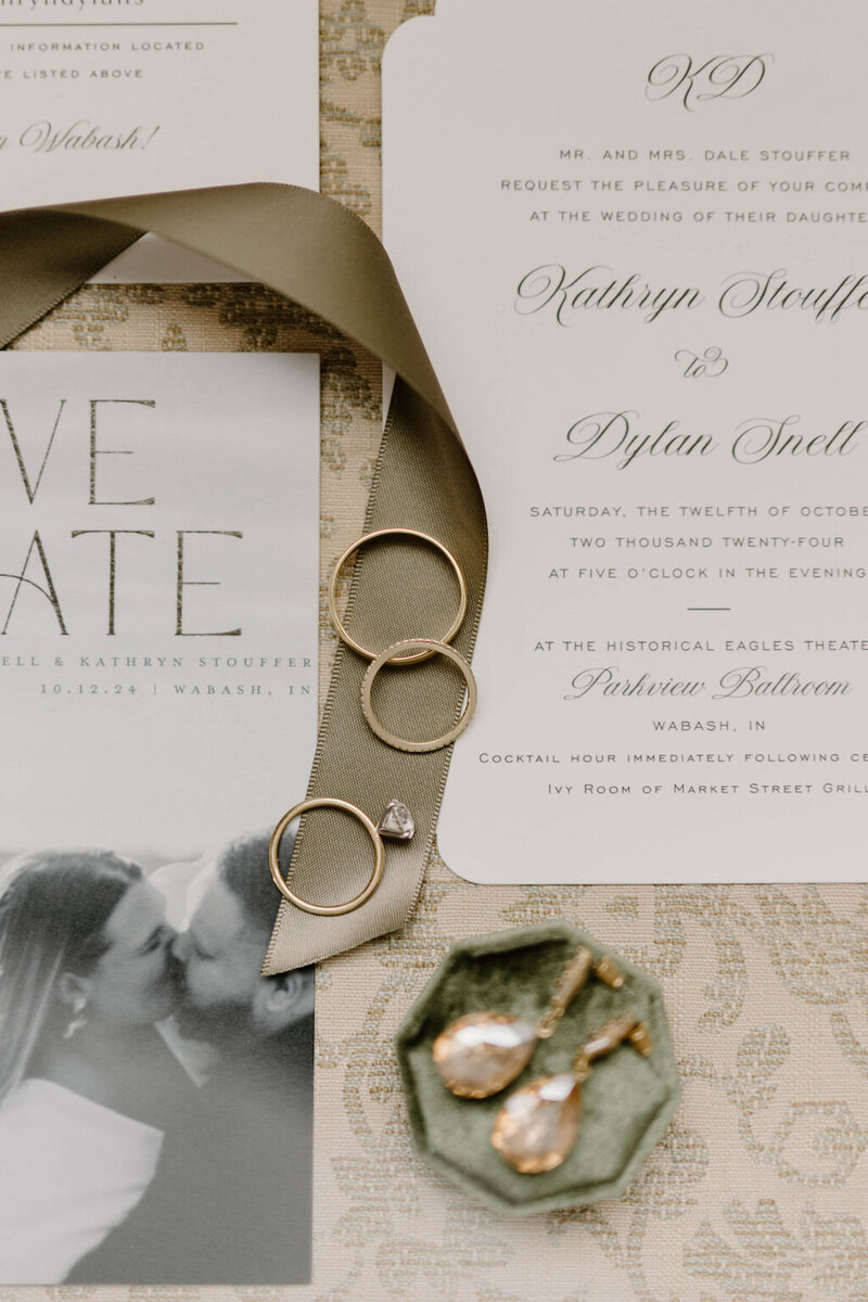 Indiana_Michigan_Wedding Planner_Ana Pierson Photography_Eagles Theatre_Wabash Indiana_Bridal Fashion_Editorial_Rings_Invite