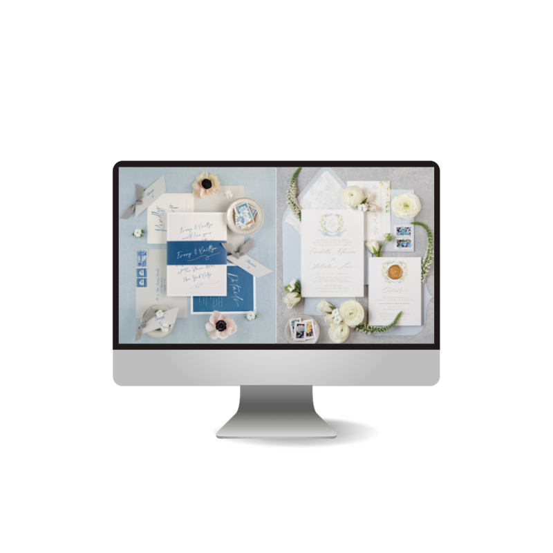 Computer mockup for the Wedding Flatlay Course