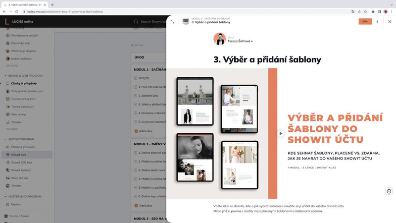 Showit online kurz