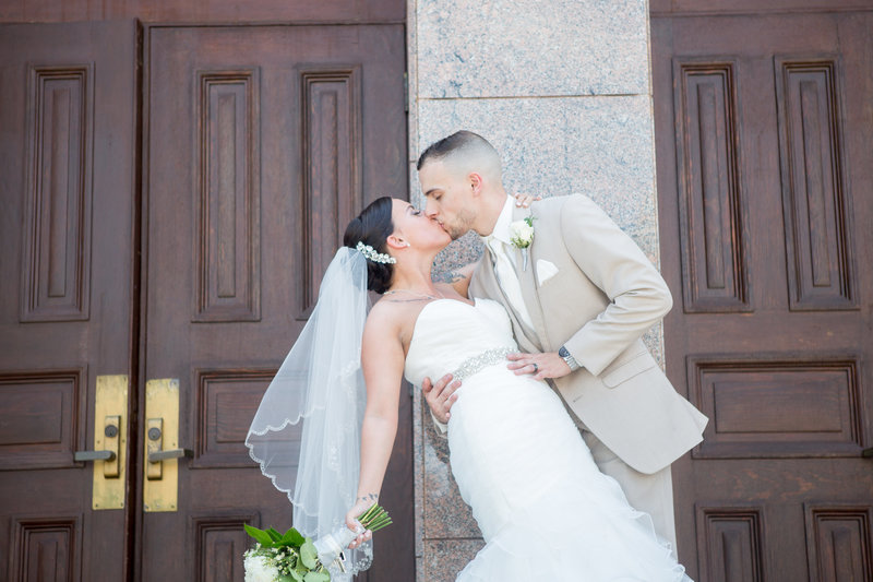 Bride and Groom Church Wedding in New England