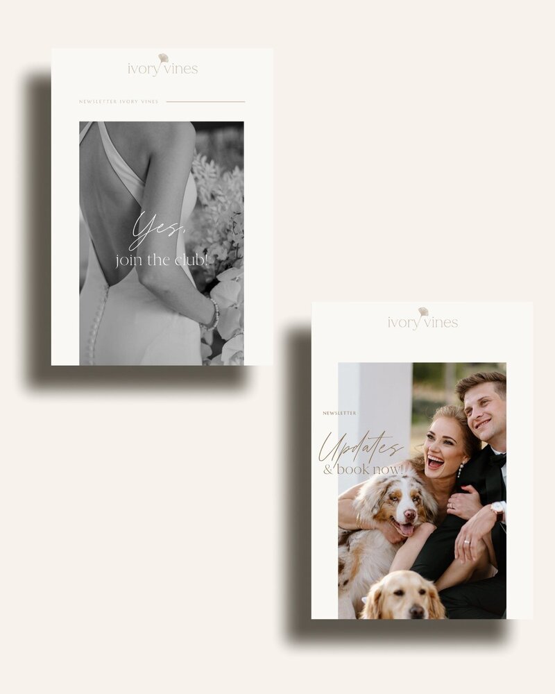 Neutral Flodesk templates for photographers Ivory Vines 1